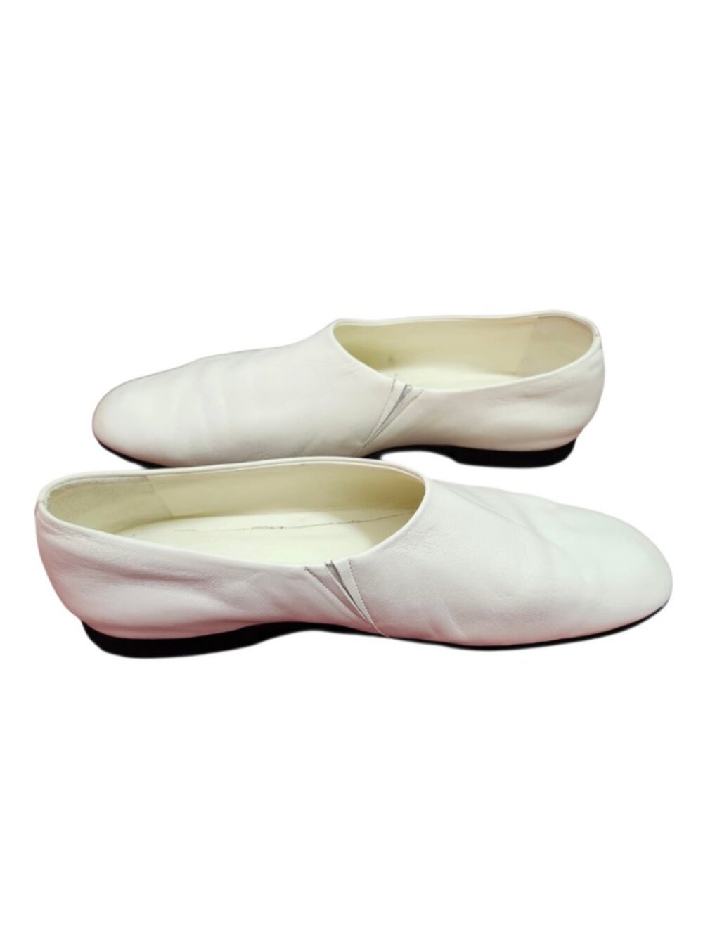 CO White Leather Ballet Flats EU 40 Minimalist Slip On Shoes Italy Soft Leather - Picture 6 of 14